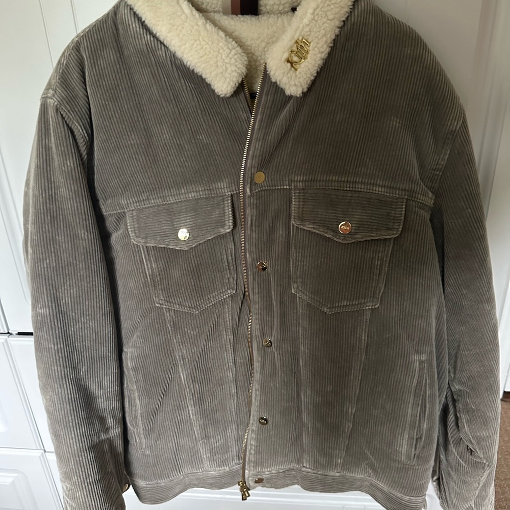 Kith Taupe Corduroy Jacket with Cream Sherpa Collar